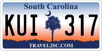 SC license plate KUI317