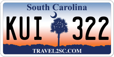 SC license plate KUI322