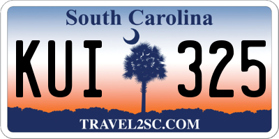 SC license plate KUI325