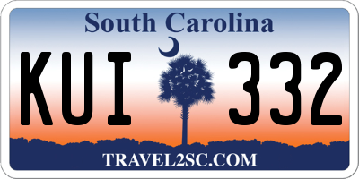 SC license plate KUI332