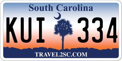 SC license plate KUI334