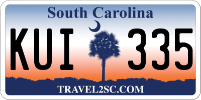 SC license plate KUI335