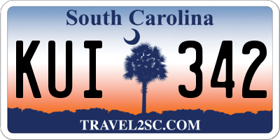 SC license plate KUI342