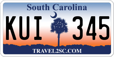 SC license plate KUI345