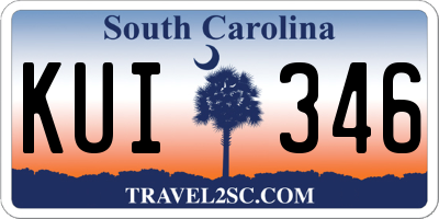 SC license plate KUI346