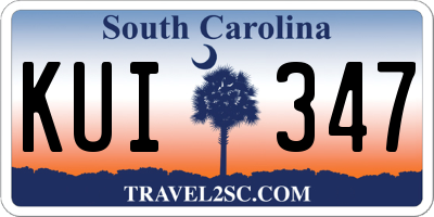 SC license plate KUI347