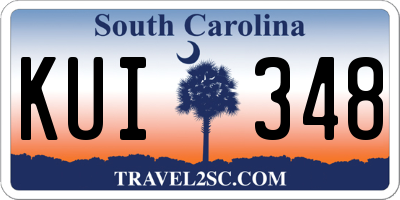 SC license plate KUI348