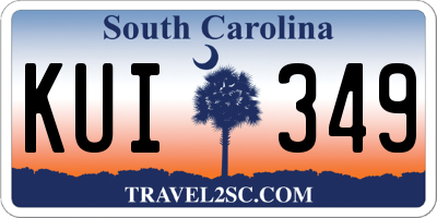 SC license plate KUI349