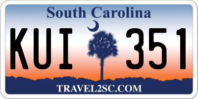 SC license plate KUI351