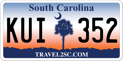SC license plate KUI352