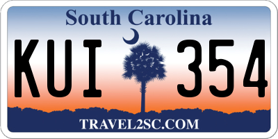 SC license plate KUI354