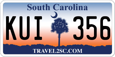 SC license plate KUI356