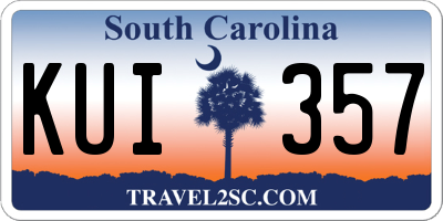 SC license plate KUI357