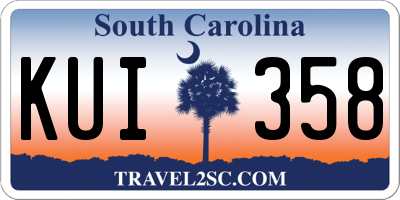 SC license plate KUI358