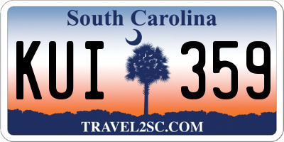 SC license plate KUI359