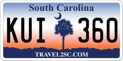 SC license plate KUI360