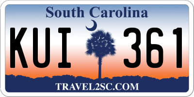 SC license plate KUI361