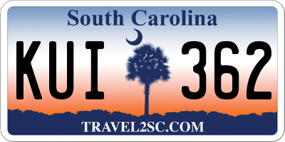 SC license plate KUI362