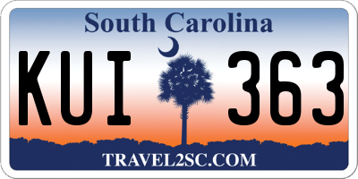 SC license plate KUI363