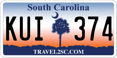 SC license plate KUI374