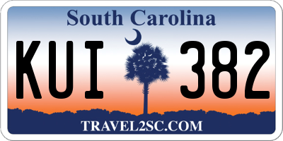 SC license plate KUI382