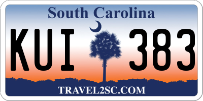 SC license plate KUI383