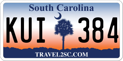 SC license plate KUI384