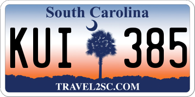 SC license plate KUI385