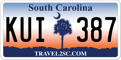 SC license plate KUI387