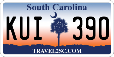 SC license plate KUI390