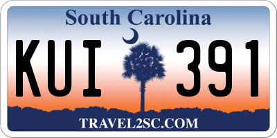 SC license plate KUI391