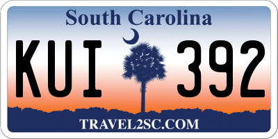 SC license plate KUI392