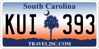 SC license plate KUI393