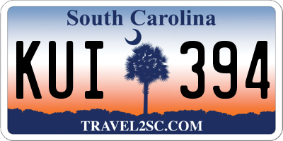 SC license plate KUI394