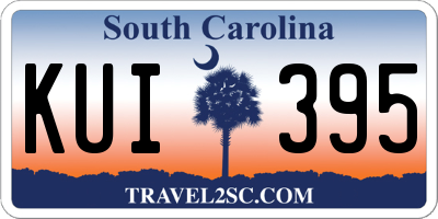SC license plate KUI395