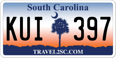 SC license plate KUI397