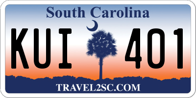 SC license plate KUI401