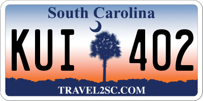 SC license plate KUI402