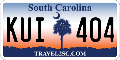 SC license plate KUI404