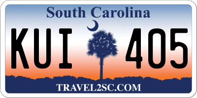 SC license plate KUI405