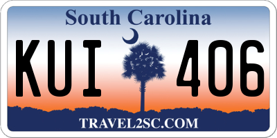 SC license plate KUI406