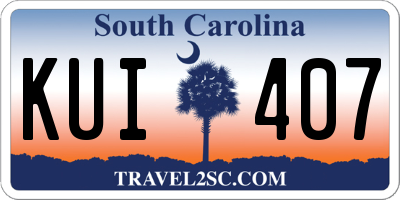 SC license plate KUI407