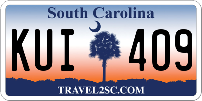 SC license plate KUI409