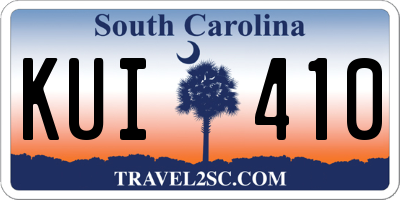 SC license plate KUI410