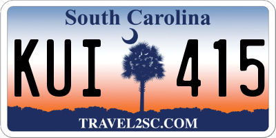 SC license plate KUI415