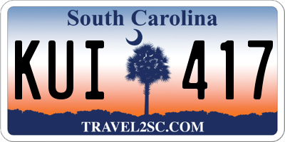 SC license plate KUI417
