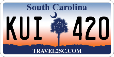 SC license plate KUI420