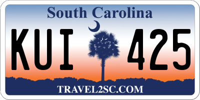 SC license plate KUI425