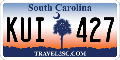 SC license plate KUI427