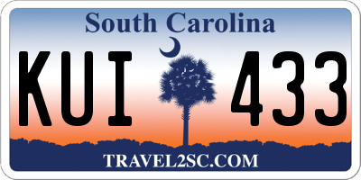 SC license plate KUI433